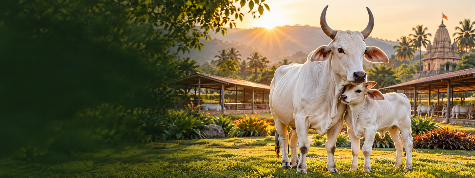 Cow and calf at the planned Shri Gaueva Mission campus