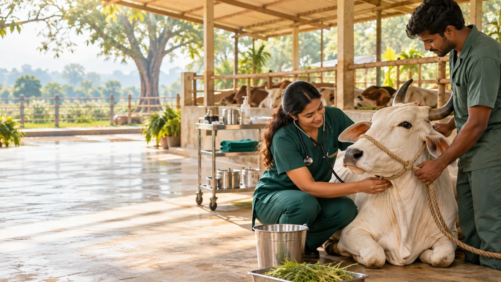 Injured Cows receiving compassionate care